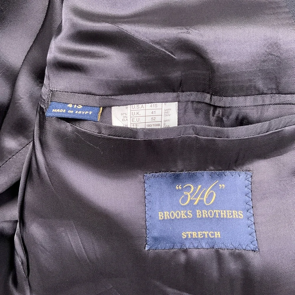 Brooks Brothers 346 Suit Mens‎ 41S 36W 29L  Naby Formal Neutral 3 Button Stretch